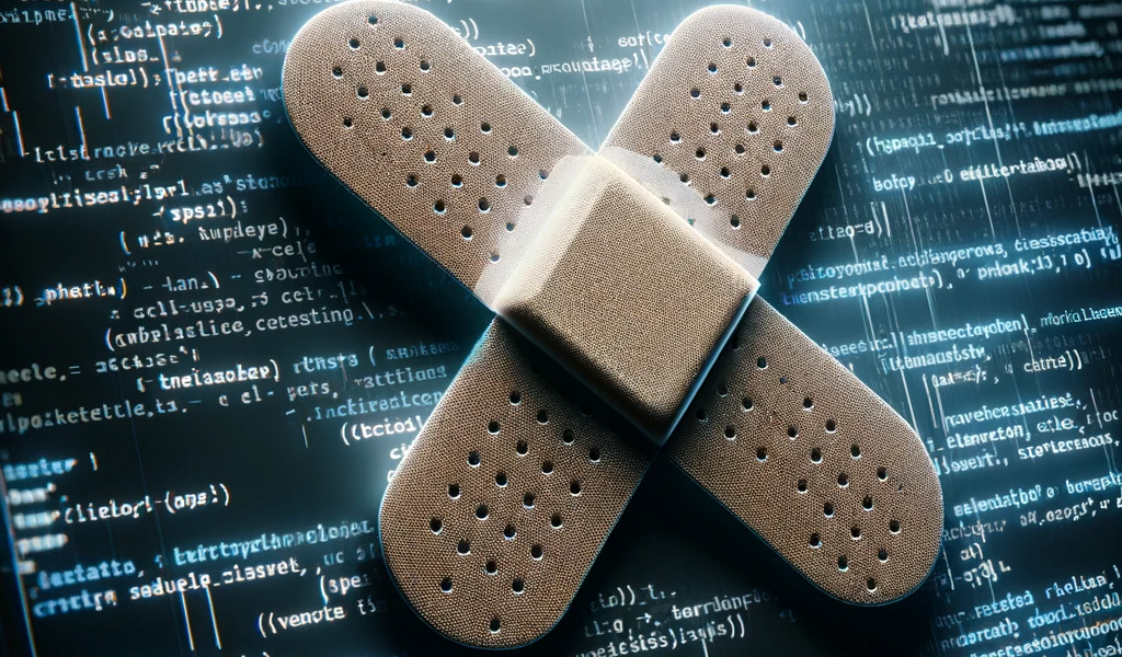 Image of a bandage on a computer